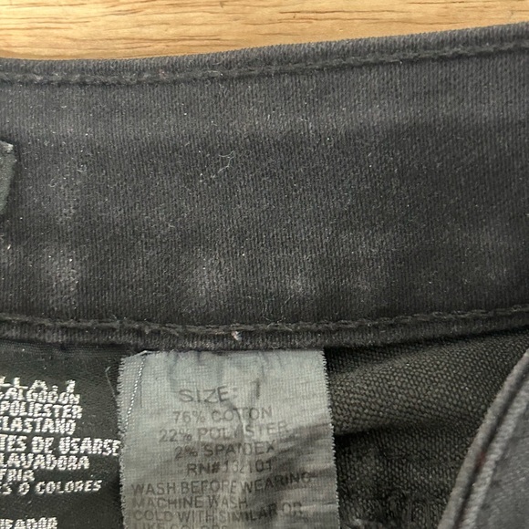 Passion Black Distressed Mid Rise Skinny Jeans SZ 1 - Picture 7 of 11